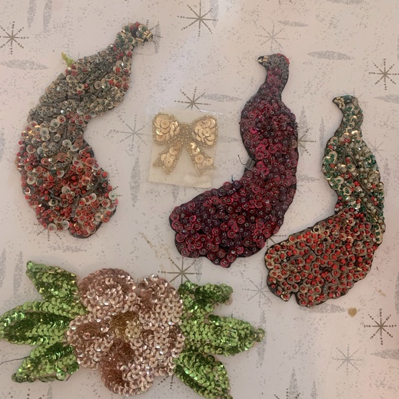 Vintage sequin handmade appliqués - Picture 1 of 6